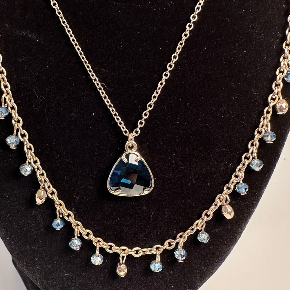 Double Gold Toned Double Strand  Necklace